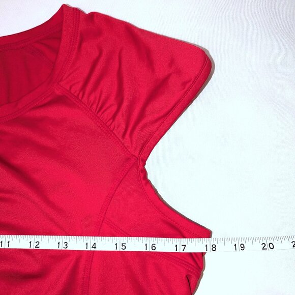 Athleta | Swim or Outdoors Top "Intrepid" Sunshield Cap Sleeve Red | Size Large - Picture 11 of 12